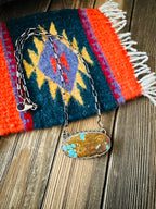 Navajo Sterling Silver & Number 8 Turquoise Necklace