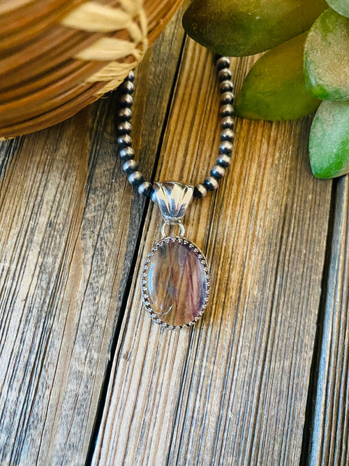 Rainbow Quartz And Sterling Silver Pendant