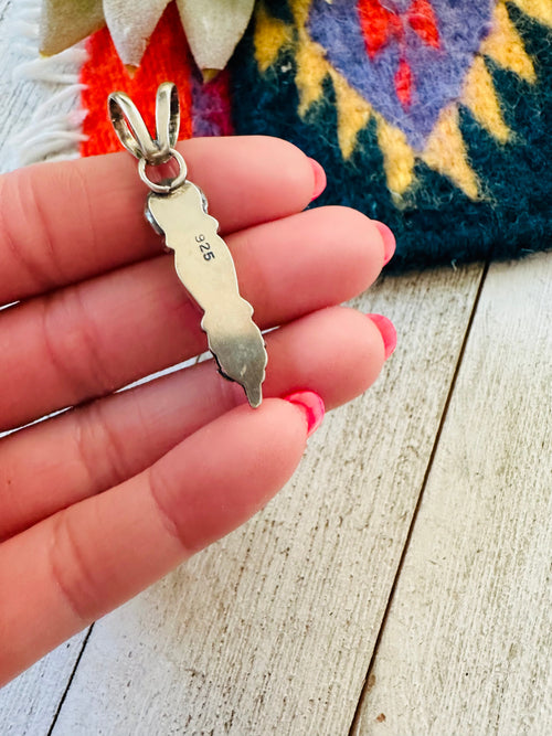 Navajo Sterling Silver & Turquoise Flower Pendant