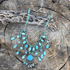 Shawn Cayatenito Multi Turquoise Sterling Silver Chandelier Necklace