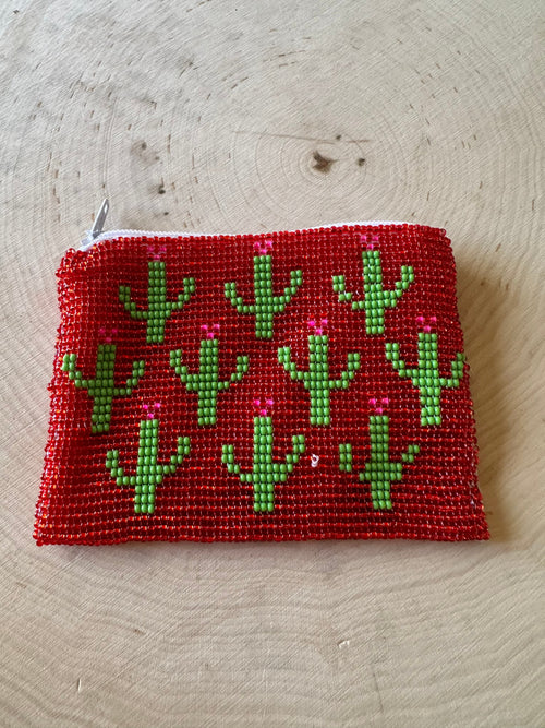 Handmade Beaded Saguaro Cactus Coin Purse