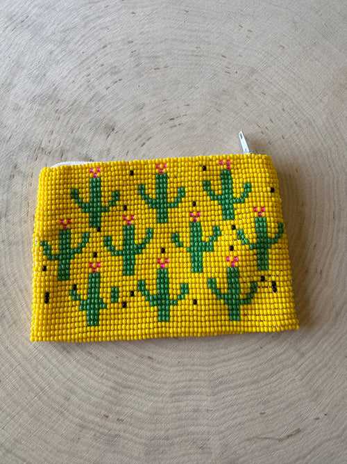 Handmade Beaded Saguaro Cactus Coin Purse