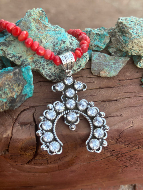 Sparkle Naja Handmade CZ and Sterling Silver Naja Pendant