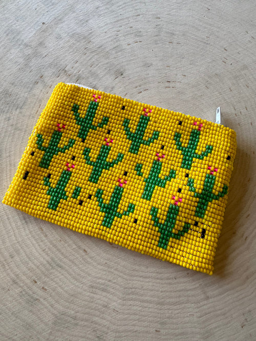 Handmade Beaded Saguaro Cactus Coin Purse