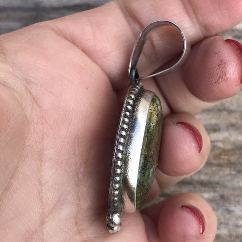 Navajo Turquoise  Sterling Silver Pendant