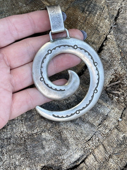 Navajo Sterling Silver Spiral of Evolution Pendant