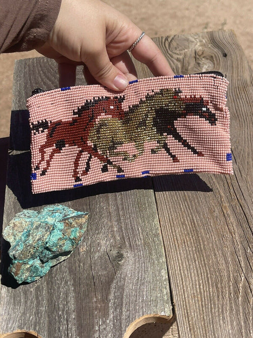 Handmade beaded southwestern Stallion Coin Purse