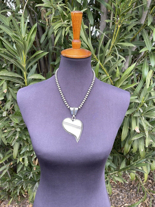 Navajo Beth Dutton Collection Sterling Silver Be Still My Heart Pendant Artist Tom Hawk