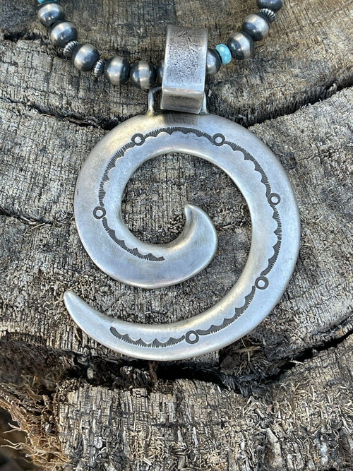 Navajo Sterling Silver Spiral of Evolution Pendant