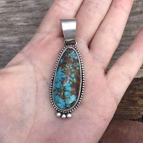 Navajo Turquoise  Sterling Silver Pendant