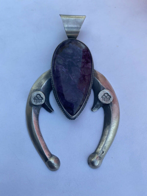 Navajo Sterling Silver, Charoite  Naja By Chimney Butte