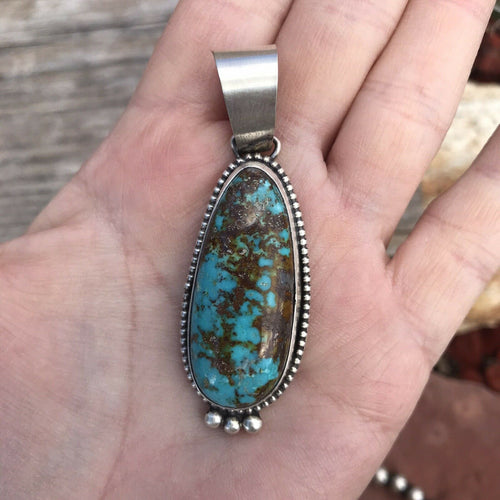 Navajo Turquoise  Sterling Silver Pendant