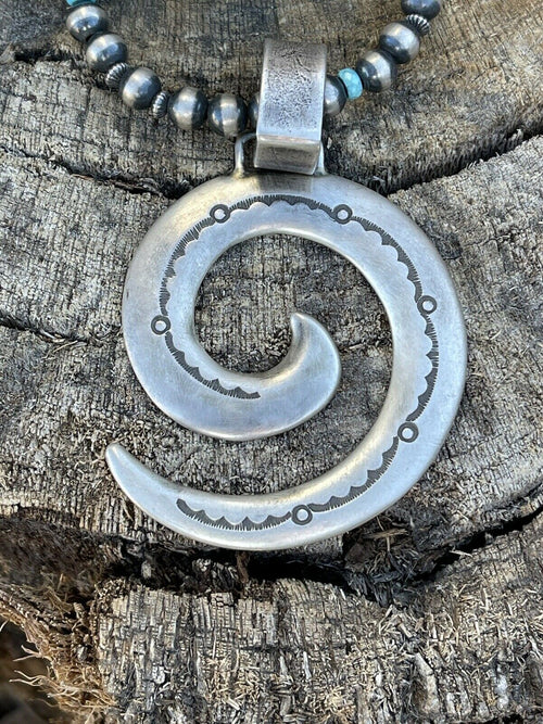 Navajo Sterling Silver Spiral of Evolution Pendant