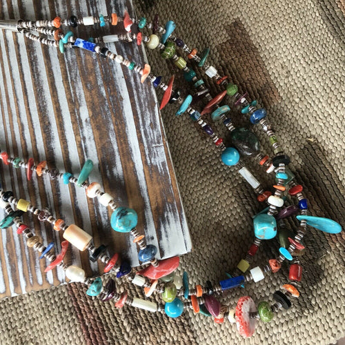 Daniel Coriz Multi Stone Beaded Necklace