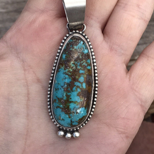 Navajo Turquoise  Sterling Silver Pendant