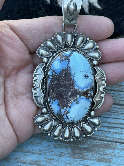 Sheila Tso Golden Hill’s Turquoise & Sterling Silver Pendant Signed