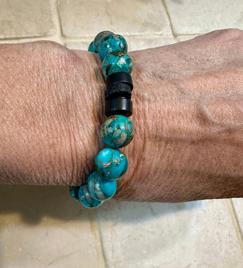 Handmade Chrysocolla Beaded Bracelet ￼