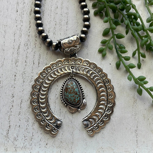 “The Statement Pendant” Handmade & Number 8 Turquoise Naja Pendant