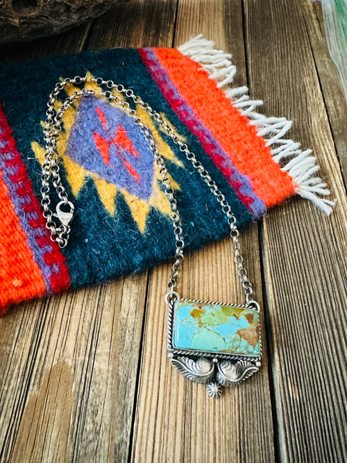 Navajo Sterling Silver & Royston Turquoise Necklace