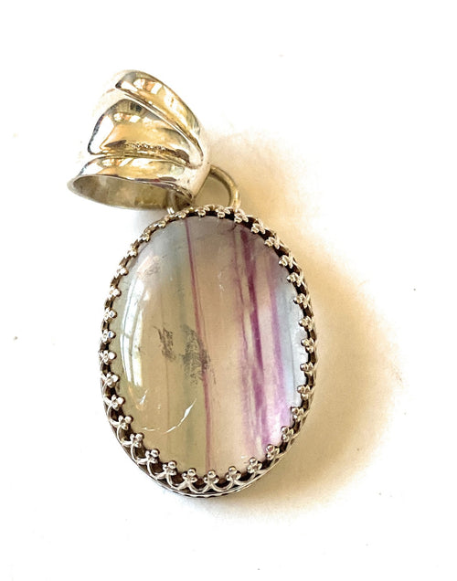 Rainbow Quartz And Sterling Silver Pendant