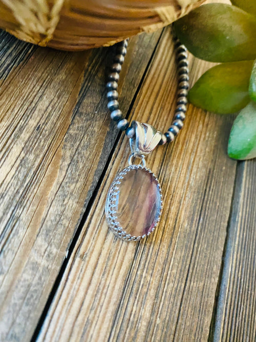 Rainbow Quartz And Sterling Silver Pendant