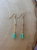 “The Golden Collection” Goldie Shimmer Handmade Turquoise Beaded & 14k Gold Plated Earrings