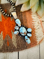 Navajo Golden Hills Turquoise & Sterling Silver Pendant by Paul Livingston