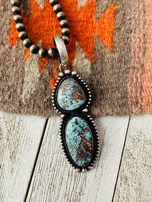 Navajo Golden Hills Turquoise & Sterling Silver Pendant