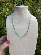 “The Golden Collection” Az Sunrise Handmade Turquoise Beaded 14k Gold Necklace BLUE TONES