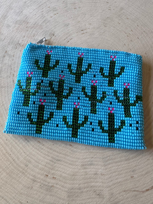 Handmade Beaded Saguaro Cactus Coin Purse