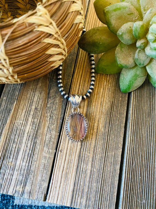 Rainbow Quartz And Sterling Silver Pendant