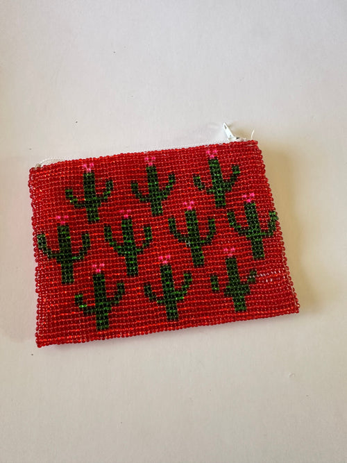 Handmade Beaded Saguaro Cactus Coin Purse