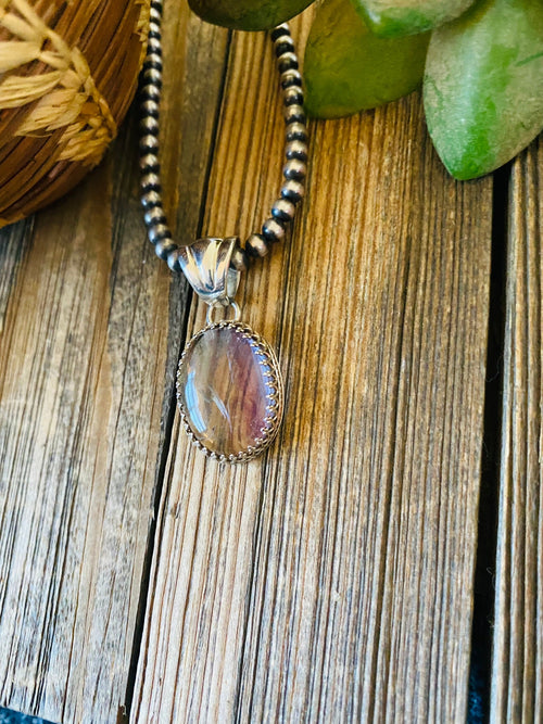 Rainbow Quartz And Sterling Silver Pendant