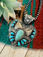 Navajo Turquoise & Sterling Silver Heart Pendant by Shawn Cayatineto