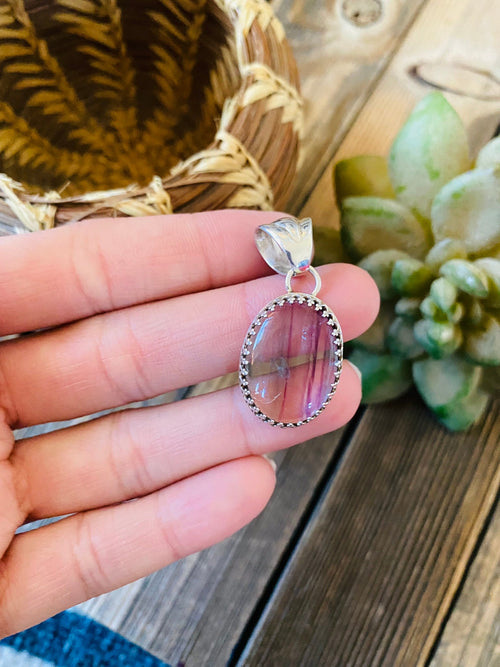 Rainbow Quartz And Sterling Silver Pendant