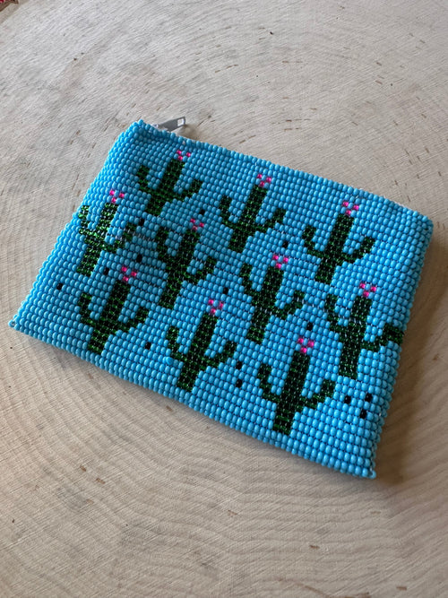 Handmade Beaded Saguaro Cactus Coin Purse