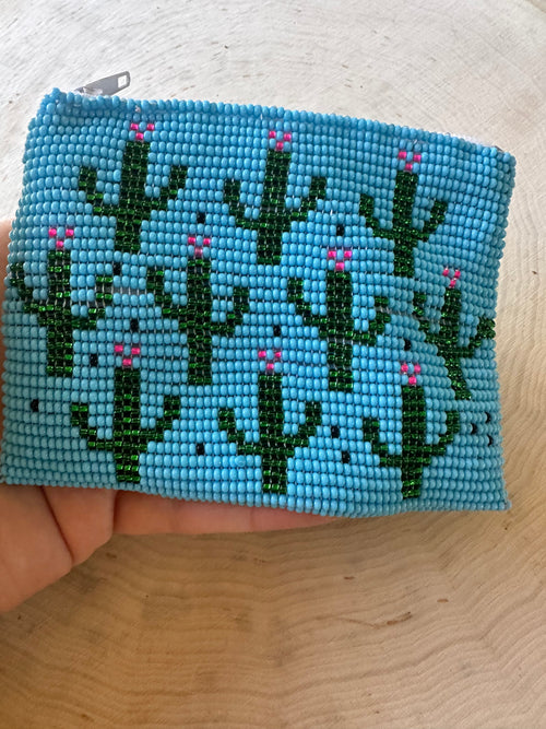 Handmade Beaded Saguaro Cactus Coin Purse