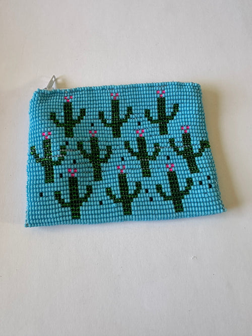 Handmade Beaded Saguaro Cactus Coin Purse