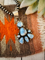 Navajo Golden Hills Turquoise & Sterling Silver Cluster Pendant