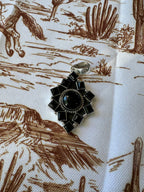 Handmade Sterling Silver &  Black Onyx Pendant Signed Nizhoni