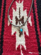 Nizhoni Turquoise & Sterling Silver Cow Skull Pendant Signed Nizhoni