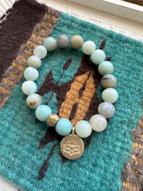 Handmade Beaded Jade Stretch Bracelet