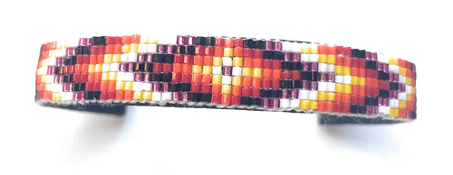 Navajo Made Beaded Leather Bracelet