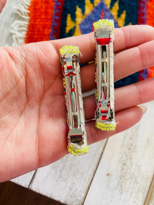 Navajo Handmade Beaded Barrette Set