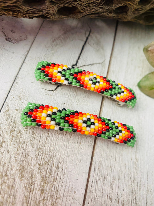 Navajo Handmade Beaded Barrette Set