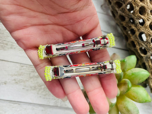 Navajo Handmade Beaded Barrette Set