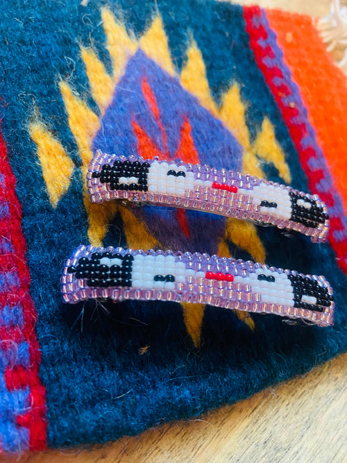 Navajo Handmade Beaded Barrette Set