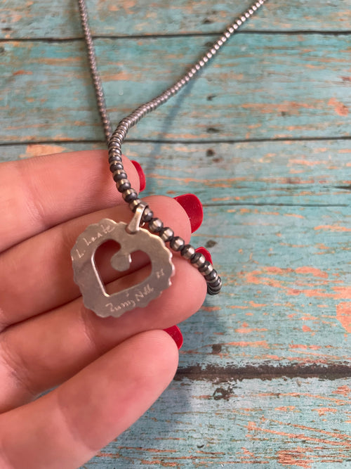 Zuni Sterling Silver & Opal Heart Pendant