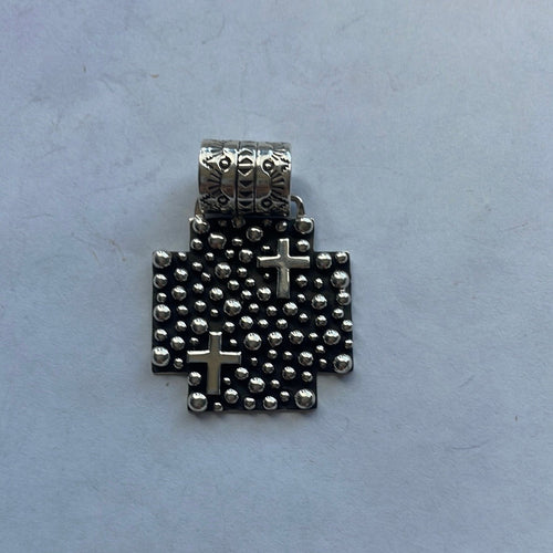 Beautiful Navajo Sterling Silver Cross Pendant Signed A Douglas