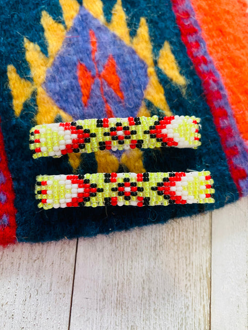 Navajo Handmade Beaded Barrette Set